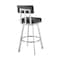Armen Living Jinab Swivel Counter Stool in Brushed Stainless Steel with Black Faux Leather 840254335264 - alternate 9